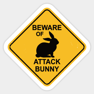 Beware of Attack Bunny Sticker